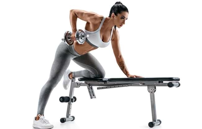 GYMENIST Exercise Bench Adjustable Foldable Compact and Easy to Carry NO Assembly Needed
